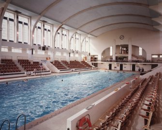 Aberdeen, Justice Mill Lane, Bon Accord Baths, interior.
View of pool area from South-East.
