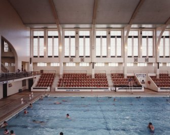 Aberdeen, Justice Mill Lane, Bon Accord Baths, interior.
View of pool area from West.