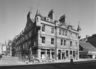 Aberdeen, 20, 22, 24 Guild Street, St Magnus Court
General view from south of south corner of the building, showing south-east (right) and south-west (left) facades of the building