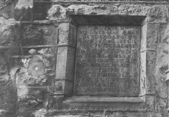 Aberdeen, King's College.
Detail of inscription on West side of Cromwell tower.