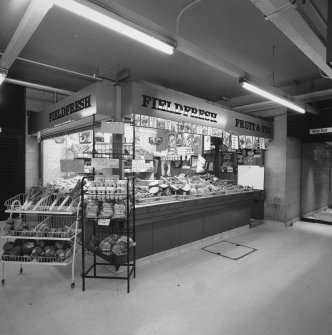 Aberdeen, Market Street, Market, interior.
View of greengrocer kiosk.