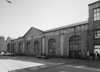 Aberdeen, Millburn Street, Crown Street, Corporation Electricity Works
Detailed view from south west of north end of west facade of works, fronting onto Crown Street