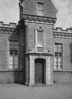 View of main entrance on S facade