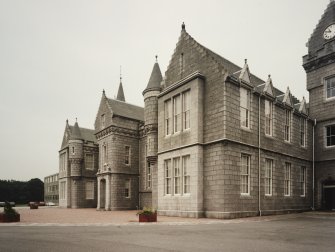 View of main building from E