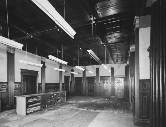 Aberdeen, 91-93 Union Street, North British and Mercantile Co Ltd, interior
View of ground floor public office, no longer in use, from South corner.
