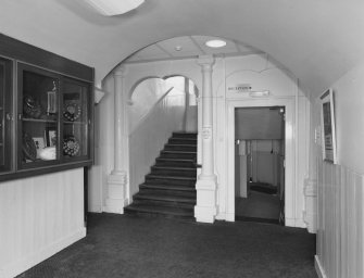 Interior. Veiw of hall and stairs.