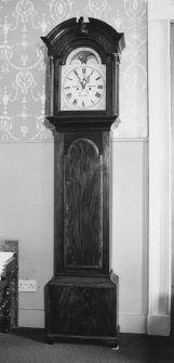 Interior. View of grandfather clock.