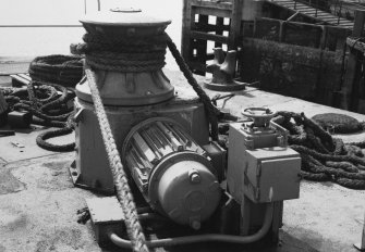 Aberdeen, York Place, Hall Russell Shipyard.
Detail of one of two electrically powered capstans located at mouth of dry dock. (Thomas Reid and Sons, Linwood).