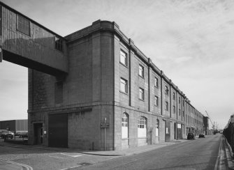 View from W of SW corner of factory, overlooking Waterloo Quay