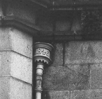 Aberdeen, 151-155 Union Street, Trinity Hall
Detail of dated drain pipe on West gable, dated 1846.