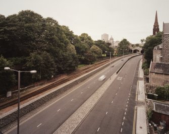 View of gardens and ring road from South East