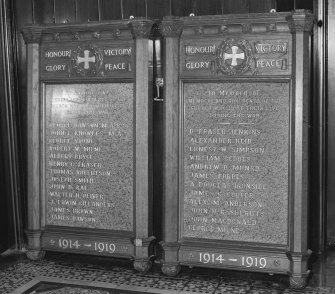 Detail of Great War memorial tablets