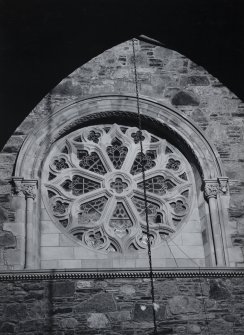 Iona, Iona Abbey.
View of North transept showing rose window in North wall.