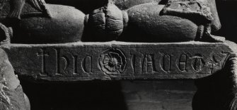 Iona, general.
View of tomb of Archbishop MacKinnon showing detail at West end.