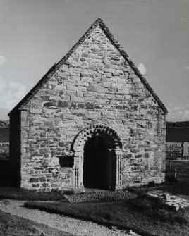 Iona, St Oran's Chapel.
View of West wall.