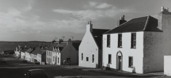 Main Street, Bowmore, Islay.
General view of East side from South West including Town Hall.