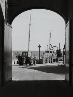 Bunnahabanainn Distillery, Islay.
View of pier seen from courtyard entrance.