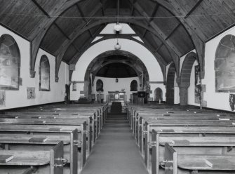 Interior. Nave from S showing chancel arch and apse