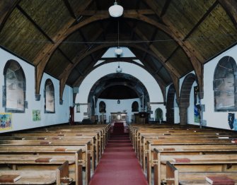 Interior. Nave from S showing chancel arch and apse