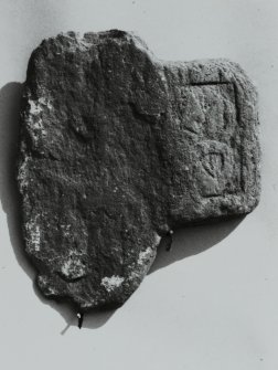 Cross-slab, Kilchoman Old Parish Church.
Detail of detached arm of late medieval cross-slab (reverse) KG 18 and detached arm of KG 24.