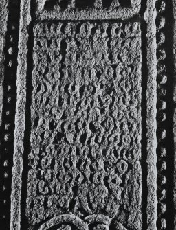 West Highland Cross,(K5) Kilchoman Church.
Detail of inscription on front.