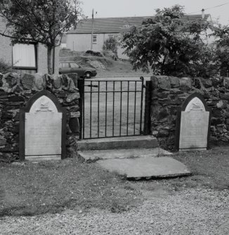 Detail of N gate and Campbell Family gravestones