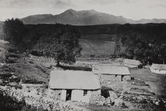 General view of reverse of McMillan's Cross and surroundings from Kilmory Chapel.