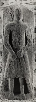Kilberry, carved-stone shelter.
General view of West Highland effigy of a knight.