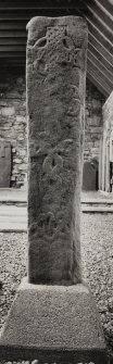 Keills Chapel, Early Christian Cross.
General view of face A of Early Christian Cross slab in daylight.