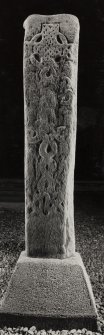 Keills Chapel, Early Christian Cross.
General view of face A of Early Christian Cross slab with flash.