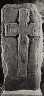 Keills Chapel, Early Christian Cross.
General view of Early Christian Cross slab with flash.