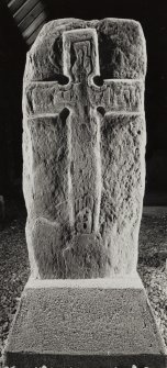 Keills Chapel, Early Christian Cross.
General view of Early Christian Cross slab with flash.