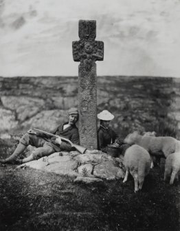 Keills Cross, general view.
Modern copy of historic photograph, inscribed 'At Keills, Knapdale, Argyllshire'.