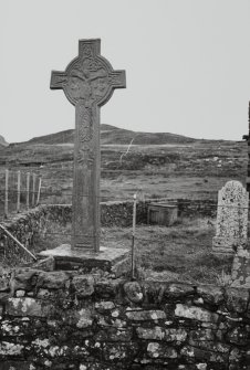 General view of reverse of McMillan's Cross and surroundings from Kilmory Chapel.