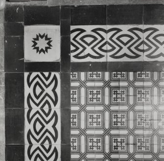 Kilmory Castle.
Ground Floor. Former vestibule.
Detail of tiled floor.