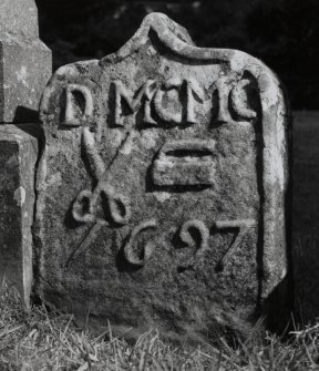 Kilmun Church.
View of headstone.
With tailors, goose. 1697.