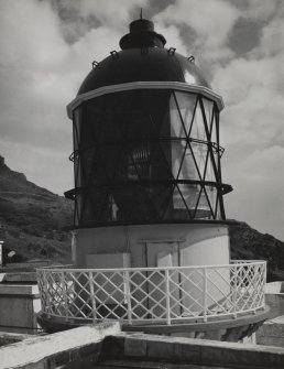 Mull of Kintyre Lighthouse.
View of tower from roof of dwelling.