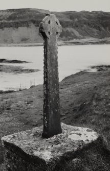 View of West Highland cross, GF10, from Inchkenneth Chapel, Mull.