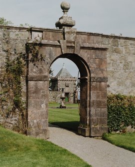 Mull, Torosay Castle. 
Detail of gateway from South.