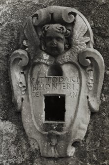 Mull, Torosay Castle. 
Detail of wall plaque dated 1714.