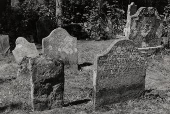 Crarae, Killevin Burialground.
View of carved stone (CG1).