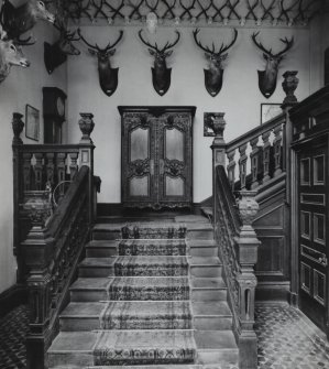 Mull, Torosay Castle, interior.
View from North West of entrance hall and stair.