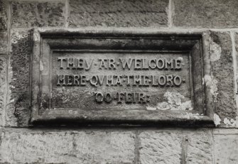 Mull, Torosay Castle.
Detail of inscribed panel: "They-ar-welcome-here-quhat-the-lord-do-feir"