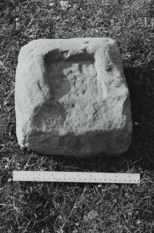 Oronsay Priory.
Detail of socketed stone preserved in Prior's house.