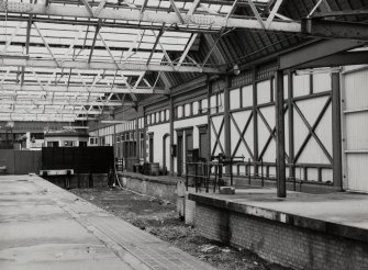Oban, Railway Station, interior.
General view of platform from South-West.