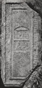Argyll, Saddell Abbey.
View of beard tombstone. 1664