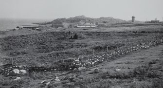 Tiree, Hynish, Harbour and Lighthouse Establishment.
General view of disused reservoir from North-West.
