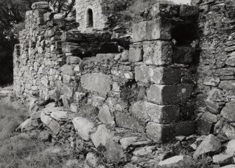 Toward Castle, interior.
View from North-East of chimney-brest in East wall of East hall range.