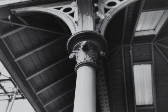 Detail of column capital supporting canopy over main platform.