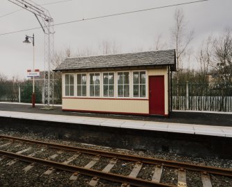 Milngavie, Railway Station
Detail of detached wooden shelter on W platform